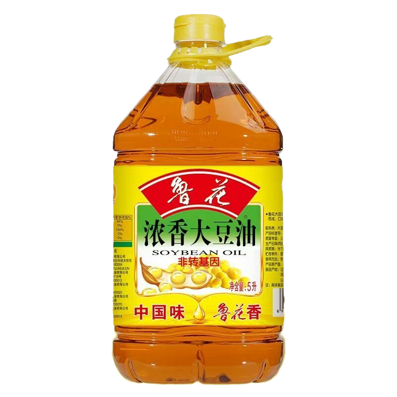 鲁花三级浓香大豆油5L大桶食用大豆油鲁花油植物油 新老包装随机发货