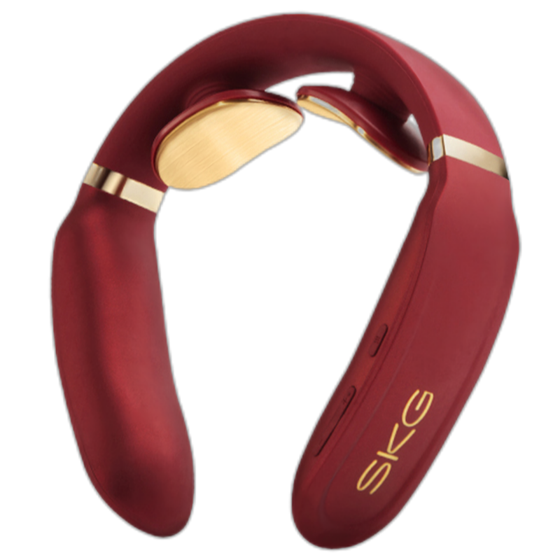 SKG颈椎按摩器无线低频脉冲热敷智能护颈仪礼盒款王一博代言高级磨砂红4330