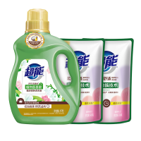 超能植沐悦色洗衣液2kg+500g*2袋植物氨基酸天然椰子油家用持久留香