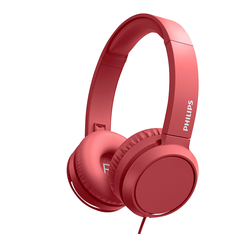 飞利浦(PHILIPS)TAH4105红色 头戴式耳机有线耳机电脑耳麦带麦克游戏耳机办公教育网课学习3.5mm音频接口