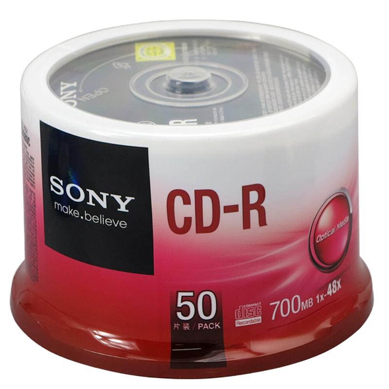 索尼SONY 空白CD光盘 刻录碟 50片桶装 CD 700M(50片桶装)