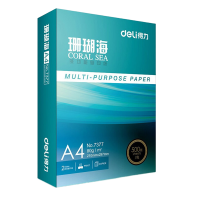 得力deli 珊瑚海 A4 80g 加厚双面打印纸 行业复印纸 500张1包 单包 1包/盒