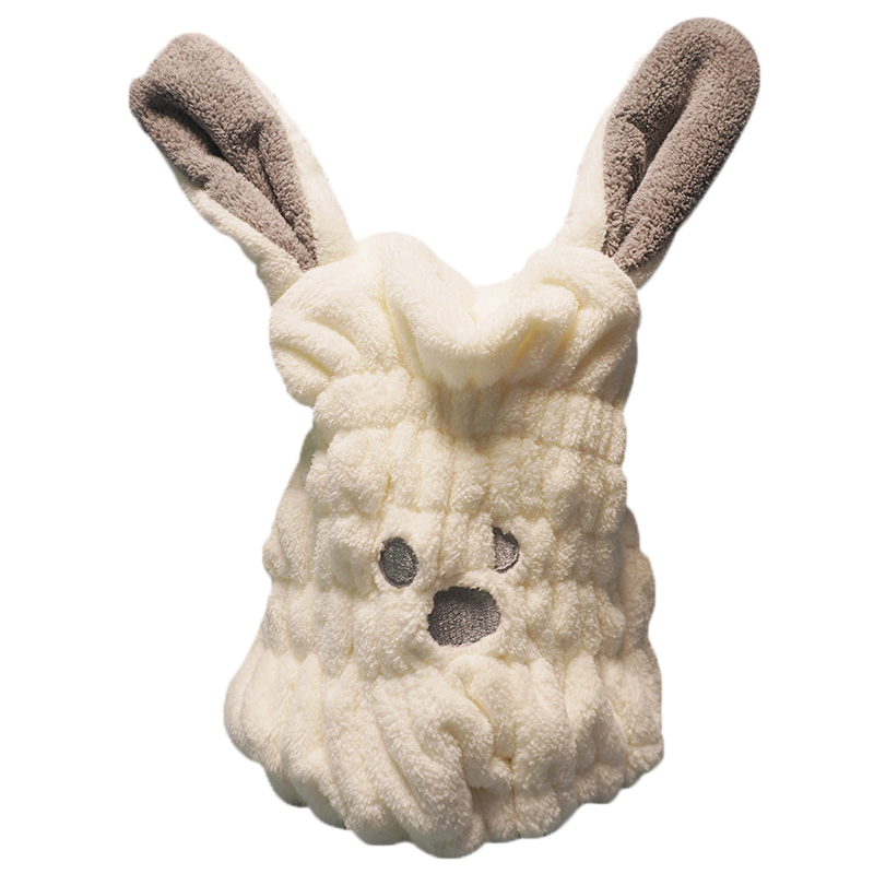 斜月三星干发帽卡通可爱萌萌兔加厚干发帽柔软舒适不紧绷穿戴方便一裹即干儿童成人通用