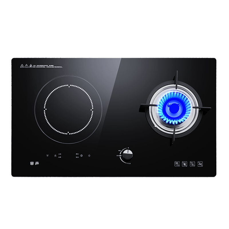 容声RQ908燃气灶液化气煤气灶双灶家用嵌入式台式灶台气电两用黑晶防爆钢化面板4.8kW聚能火力