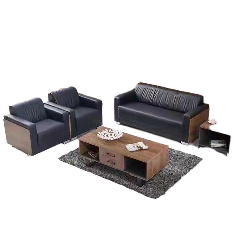 匡大 办公沙发 皮艺沙发 办公室接待沙发三人位+长茶几 KDT876