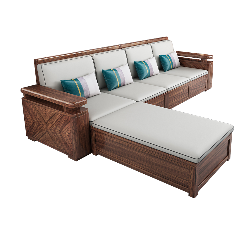 梵宜 沙发 实木沙发 乌金木沙发1+2+3沙发组合简约客厅精品家具316#