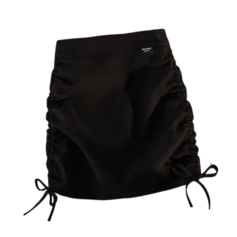 秋壳辣妹半身裙2022新款A字裙女设计感小众高腰百搭抽绳包臀短裙