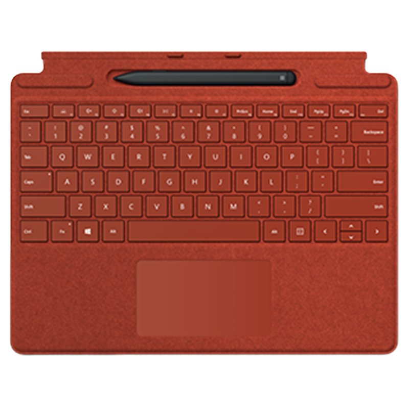 微软(Microsoft)Surface Pro9 8 X原装带超薄触控笔2的特制版专业 键盘盖 波比红 冰晶蓝 典雅黑