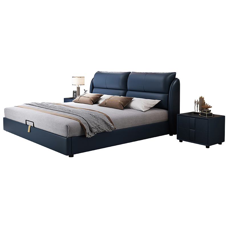 梵宜 皮床 意式极简1.8米1.5米单双人床现代简约高箱储物皮艺软床北欧风卧室家具109#