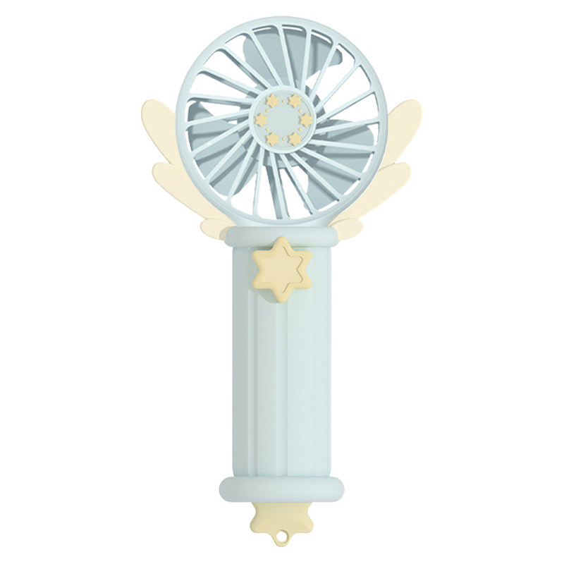 zoyzoii小风扇小型usb风扇迷你宿舍安静手持儿童学生携带大风电扇便携式手持风扇F6-浅蓝色限定天使版