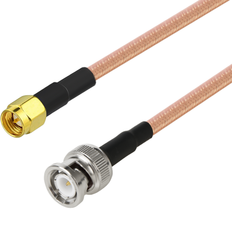 博扬 SMA公-BNC公射频线高频RG142超柔镀银双屏蔽SFF50-3高温线(0-6G) BY-142-SMA/BNC