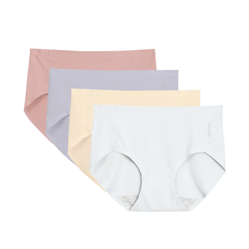 红豆女士无痕抑菌三角内裤四色组合装