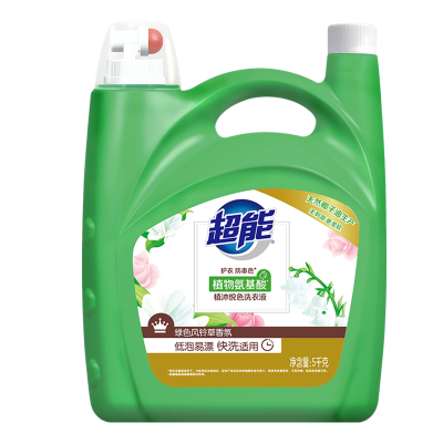 超能洗衣液植沐悦色5kg大桶装含植物氨基酸护衣防串色持久留香家庭装