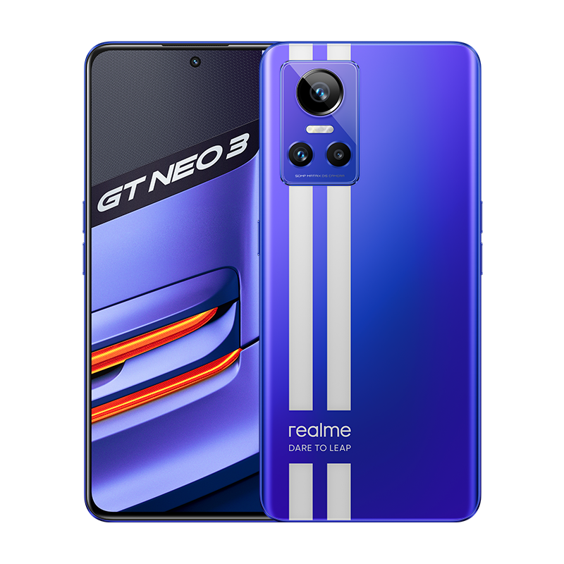 realme真我GT Neo3 150W 5G手机 12GB+256GB 勒芒 天玑8100 5G处理器 独立显示芯片 80W超速闪充 赛道双条纹设计