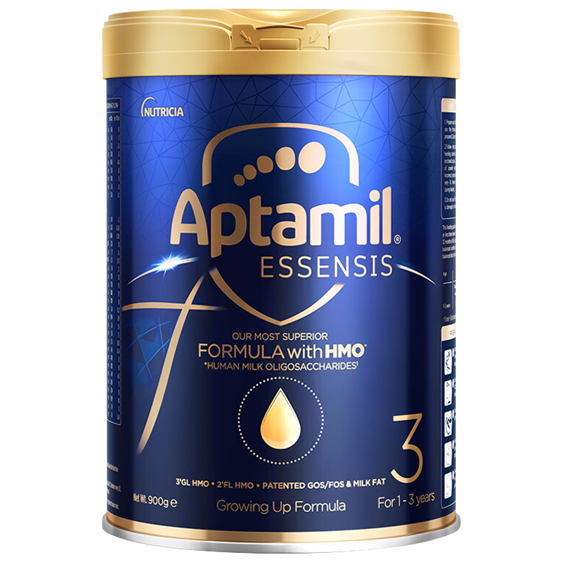 爱他美(aptamil)港版光熠系列蓝罐进口婴幼儿三段奶粉900g/罐装 黑钻奇迹蓝罐HMO宝宝牛奶粉3段 1-3岁