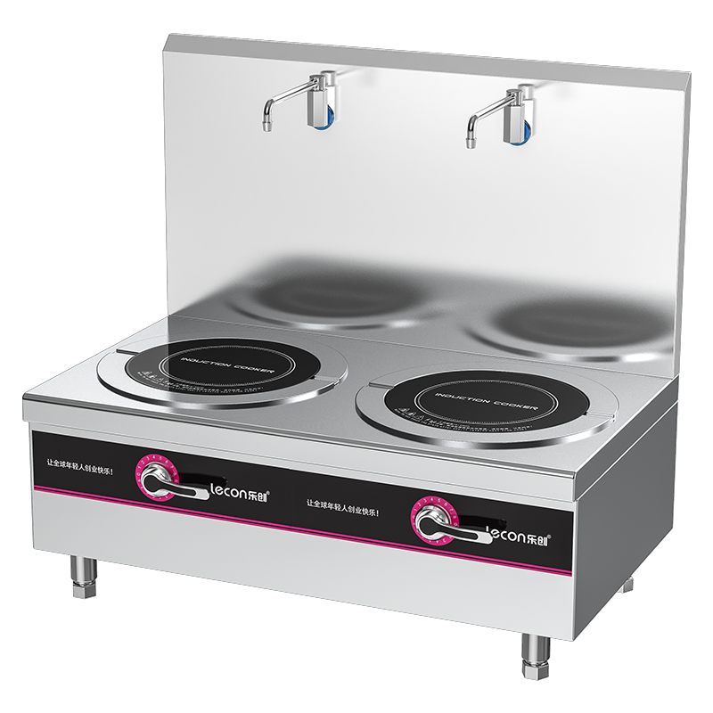 乐创(lecon)商用双头矮汤炉 10KW酒店饭堂企业电磁灶 LC-J-TLS10
