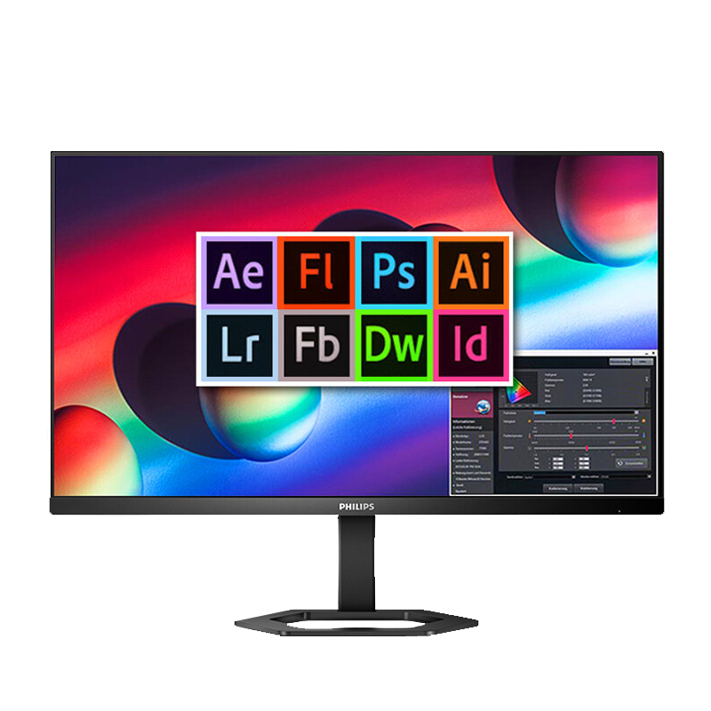 飞利浦(PHILIPS)27英寸 2K 100Hz IPS 原生8bit HDR 1ms 99.56%sRGB 旋转升降 设计显示屏 电脑显示器 27E1N5500B