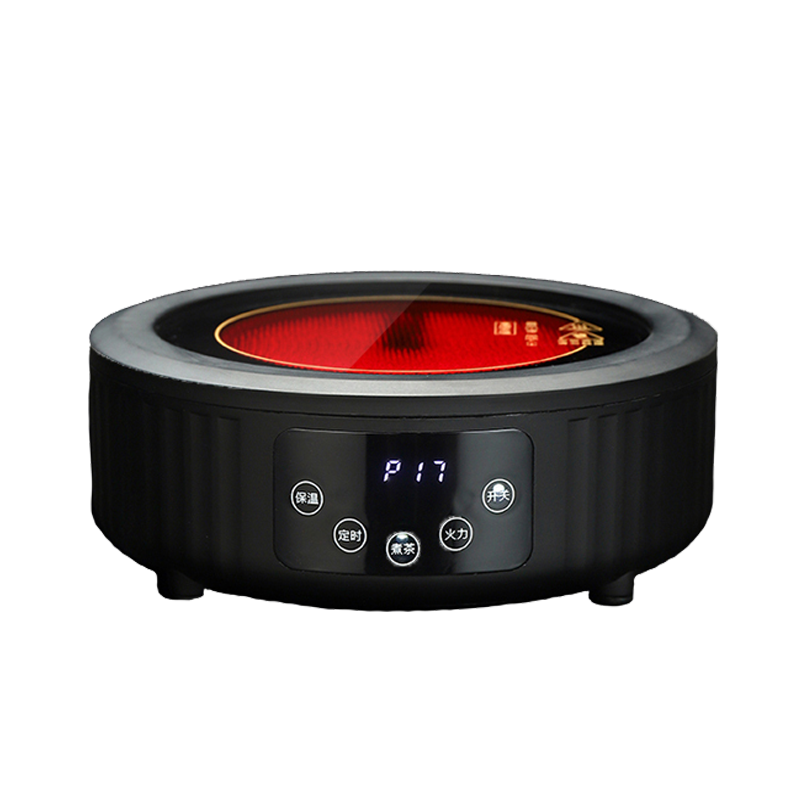 乐么电陶炉煮茶家用迷你功夫养生蒸煮茶器小电热泡茶机光波电磁炉智能保温防干烧[黑色+D款耐高温玻璃壶]