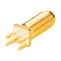 博扬 高频射频同轴转接器50欧 SMA-KE母头15mm PCB面板插座偏脚 10个装 BY-SMA-KEP15