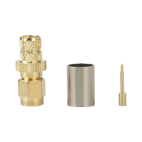 博扬 高频射频同轴转接器50欧 SMA公头 适用SYV50-5线压接式 10个装 BY-SMA-C-J-5