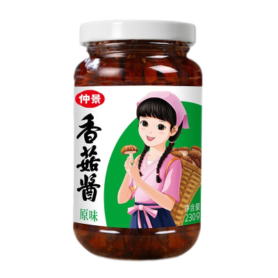 仲景 招牌原味香菇酱 300粒香菇一瓶酱 调味品 拌饭拌面下饭酱 蘑菇酱 230g