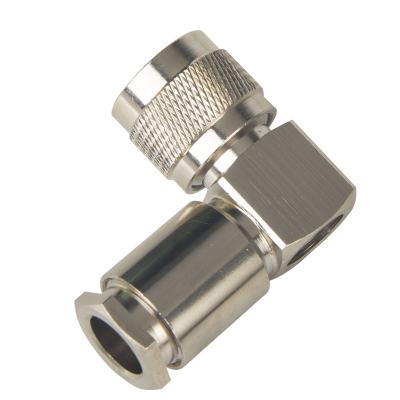博扬 高频射频同轴转接器50欧 N型弯公头L16连接器 匹配SYV50-7/7D-FB线压接式1个装 BY-N-JW-7