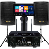奔腾(BNTN)家庭音响KTV客厅唱歌音响全套套装家庭影院点歌机触摸屏 家用语音智能点歌机蓝牙卡包音箱卡拉8200+豪庭