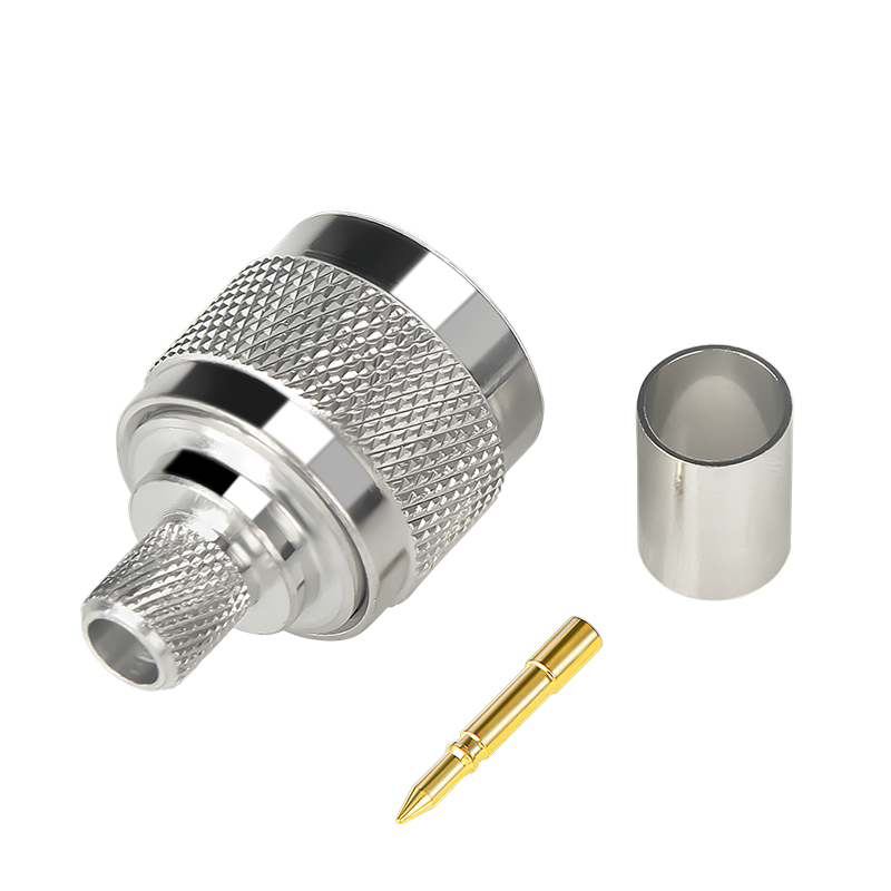 博扬 高频射频同轴转接器 N型公头 L16连接器 匹配SYV50-5/5D-FB线压接式 1个装 BY-N-C-J-5