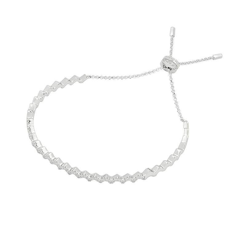 APM Monaco时尚Z字形手链通用 高级设计感手腕链法式银首饰送女友AB3363OX/RB3363OX