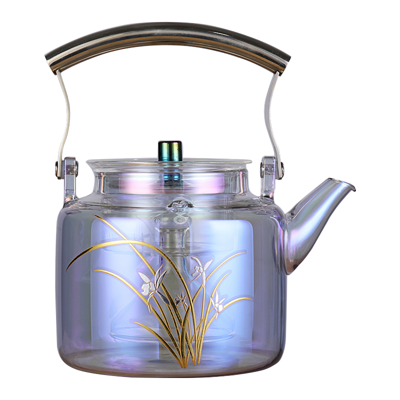 凡歌焕彩金银烧玻璃烧水壶现代简约茶具套装耐热玻璃水壶家用电茶炉煮茶器