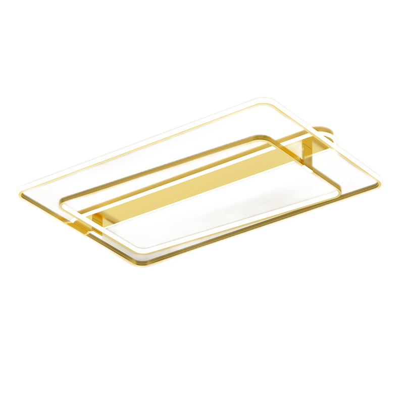 夕牧 led吸顶灯2022新款网红创意金色客厅灯现代简约大气长方形个性大厅灯1米卧室餐厅广东中山古镇灯具