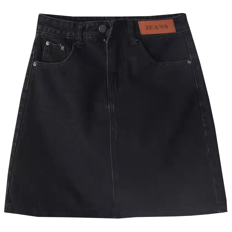 WAXY夏季牛仔短裙休闲百搭ins网红高腰潮流时尚显瘦半身a字裙韩版