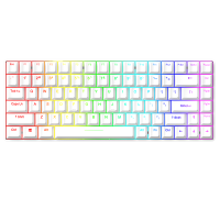 达尔优 A84 机械键盘 三模热插拔键盘 游戏键盘 PBT键帽 全键可换轴 RGB A84纯白版-三模