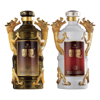 贵州习酒 习酒双龙陈酿 53度酱香型白酒高度 10L*2瓶 双支装 套装 (带底座)