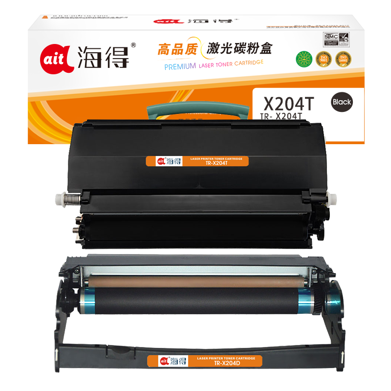 海得X203硒鼓套装 X204T粉盒+X204D鼓架适用利盟X203 A21G,LEXMARK X203N X204N