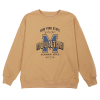 坦博尔新品女士卫衣圆领套头宽松印花长袖T恤百搭上衣TD2610502