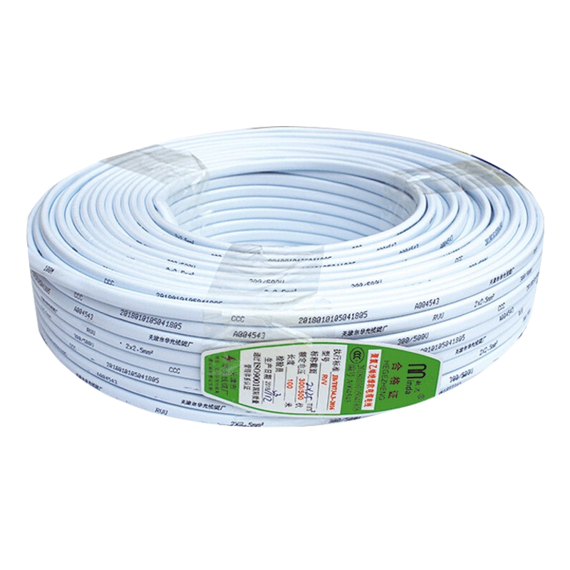 线缆 敏达/MINDA RVVB2 电线电缆 白色 100米/盘 白色