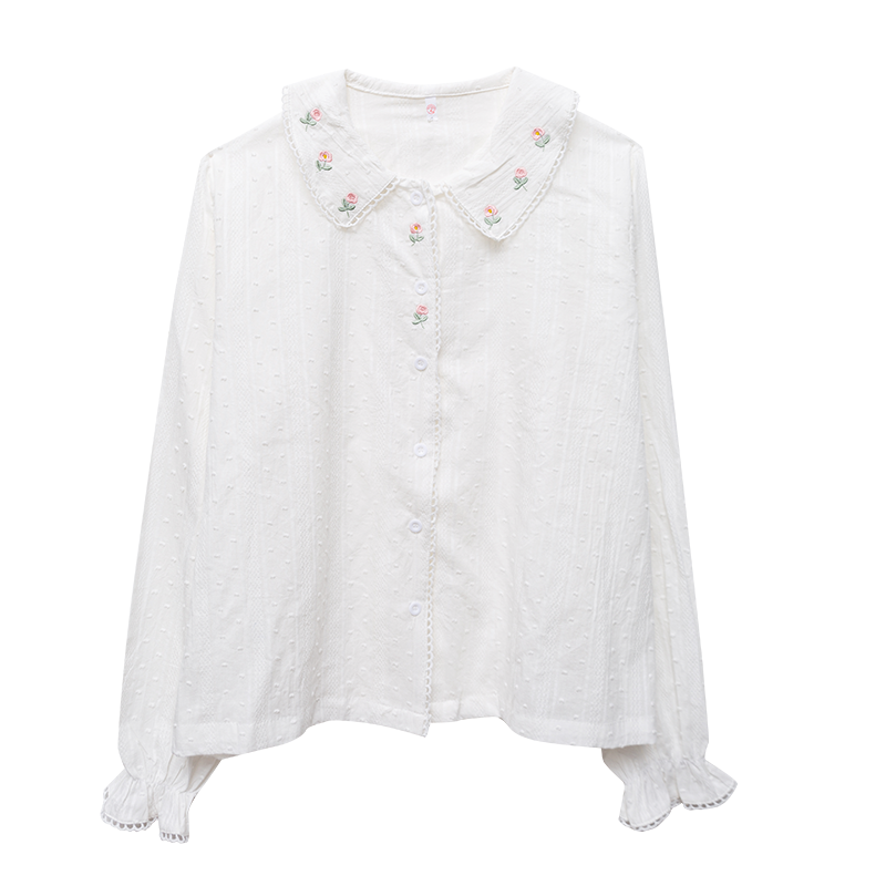 秋壳秋壳2022年新款春季打底白衬衫女生设计感法式甜美上衣温柔风衬衣