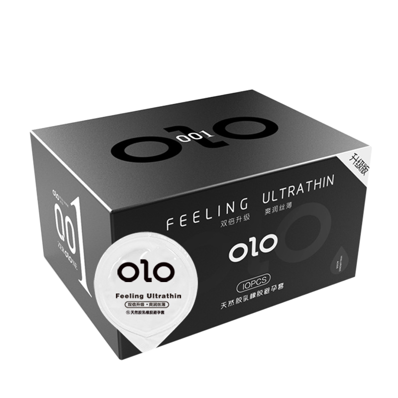 我乐(OLO)男神套 玻尿酸避孕套 10只装001超薄零感 成人情趣计生用品空气大油量润滑有精的囊保险安全套