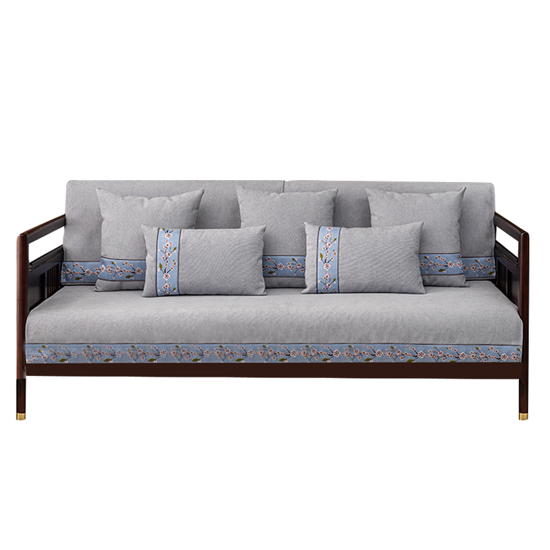 添福运 新中式四季沙发垫套装沙发套罩巾套装坐垫子巾春夏季坐垫子防滑红木沙发垫子新中式雪尼尔沙发垫123组合沙发贵妃可定制