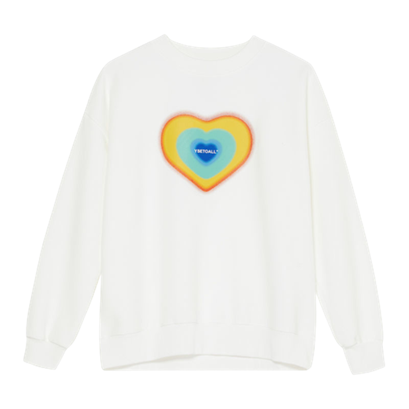 CACHE CACHE爱心卫衣女早春2022年新款宽松韩版印花圆领套头上衣