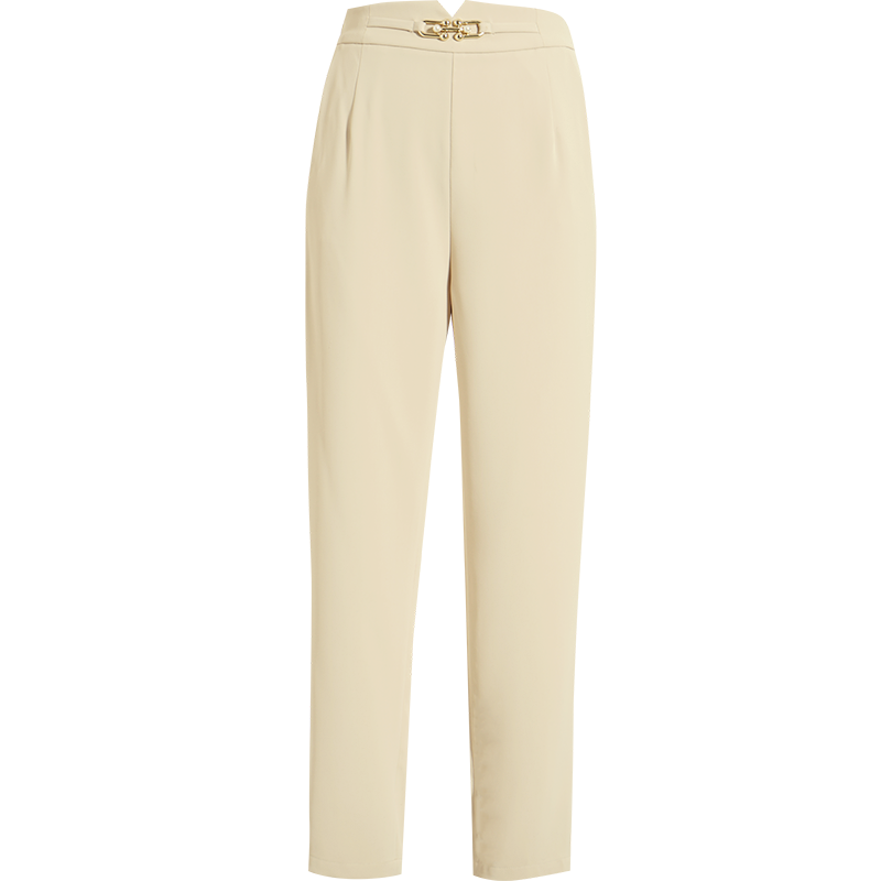 OUNIXUE欧昵雪 | [职业直筒烟管裤]春季通勤风中腰西装裤斜插袋显瘦休闲裤女