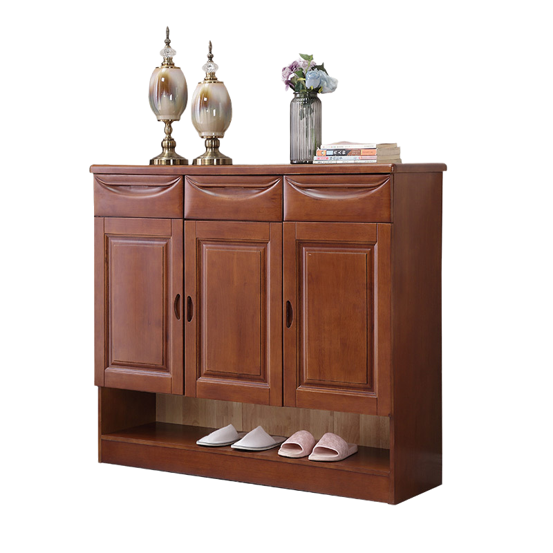 青木川 实木鞋柜现代简约门厅柜多功能客厅储物收纳柜 家用进门口入户玄关阳台大容量多层鞋架 简约现代中式