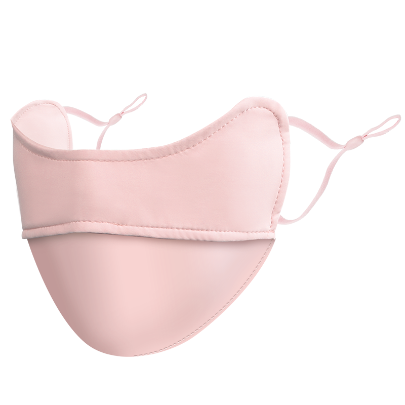 透气防晒口罩女护眼角立体口鼻脸罩防紫外线夏季薄款冰丝面罩-云墨黑+石英粉