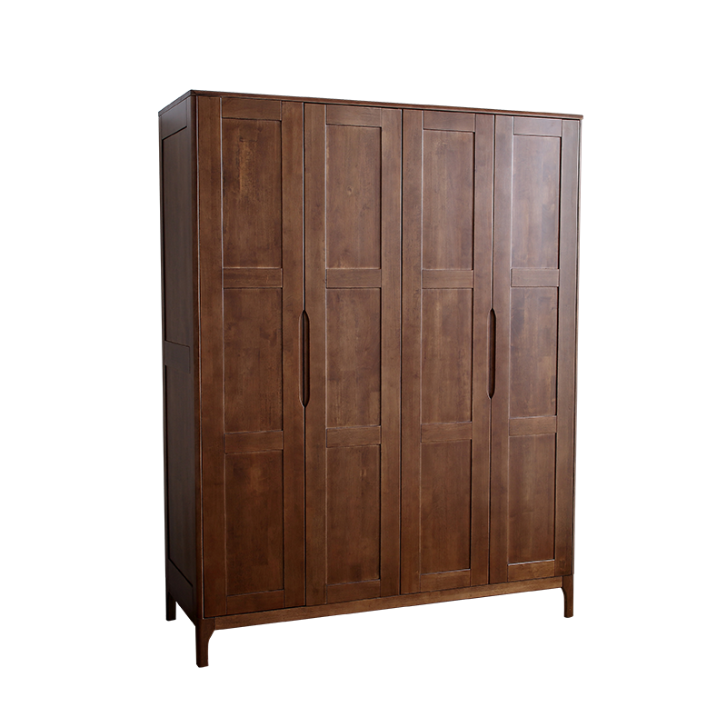 青木川 北欧风格全实木衣柜两三四五门主卧室加顶柜加高收纳储物柜小户型成人原木色木质整体衣橱 简约现代