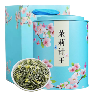 痴福 茉莉针王新茶飘雪浓香型茉莉针王茉莉花茶兰妃针王茶叶250g 茉莉针王礼罐1罐250克