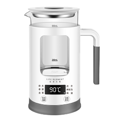 生活元素养生壶 迷你煮茶器 煮茶壶煎药壶电茶壶花玻璃烧水壶电热水壶养生杯0.6L智能 I13