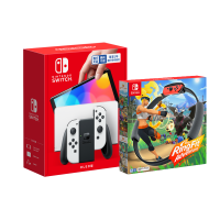 任天堂 Nintendo Switch OLED版主机(黑白)+健身环大冒险游戏 家用游戏机