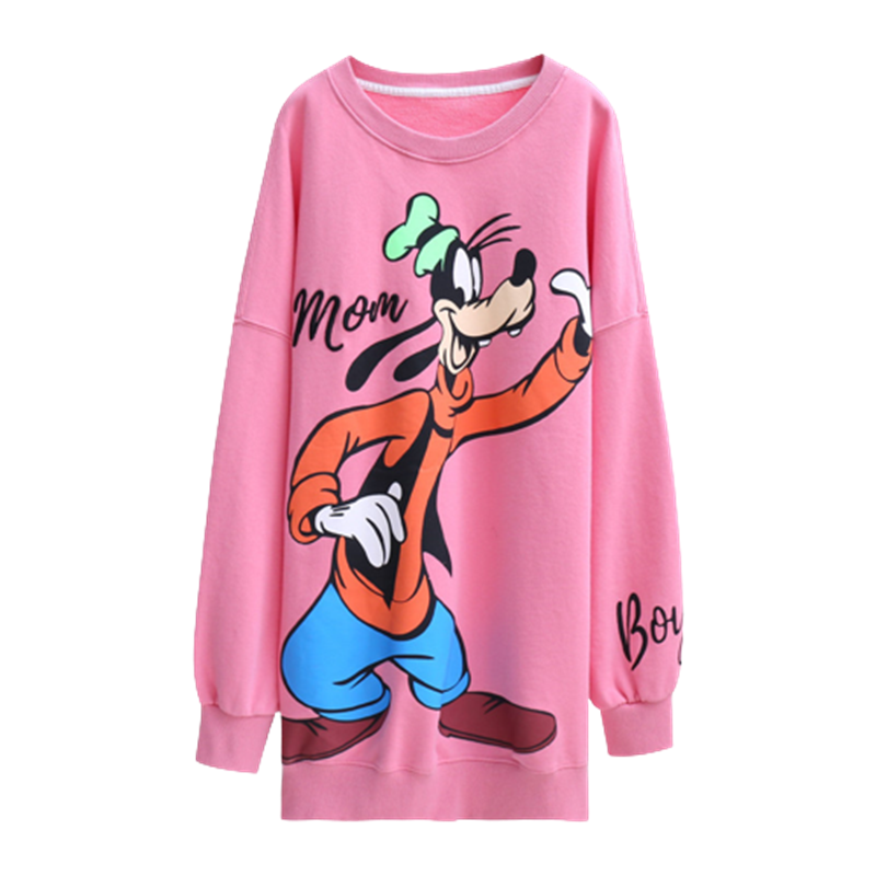 CACHE CACHE春季趣味卡通印花时尚圆领卫衣宽松减龄女士上衣