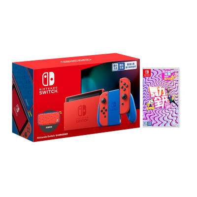 任天堂 Nintendo Switch马力欧限定版主机+舞力全开实体卡 续航增强版 家用游戏机